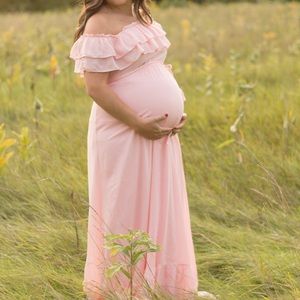 Pink blush maternity dress